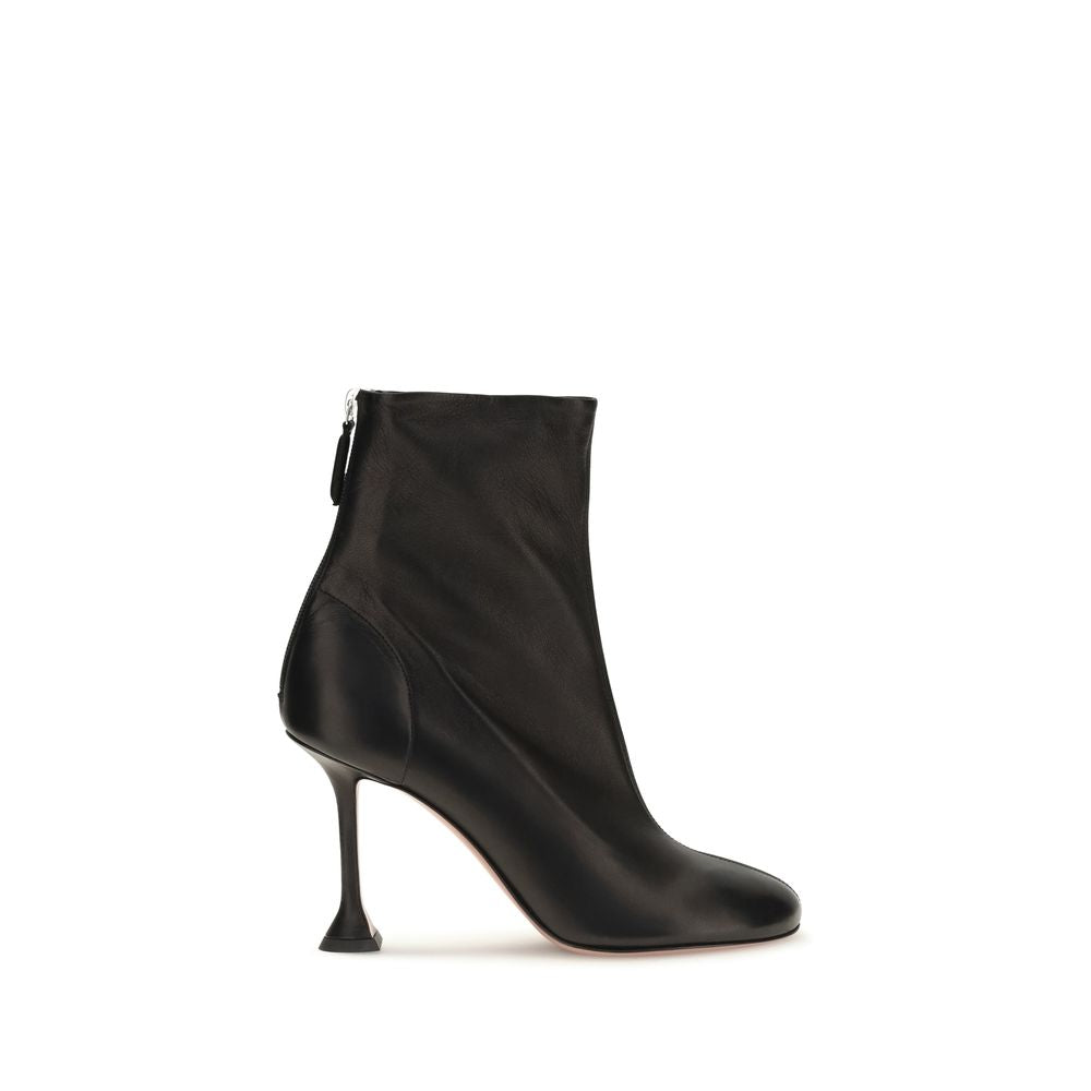 Amina Muaddi Black Lamb Ovis Aries Ankle Women's Boots