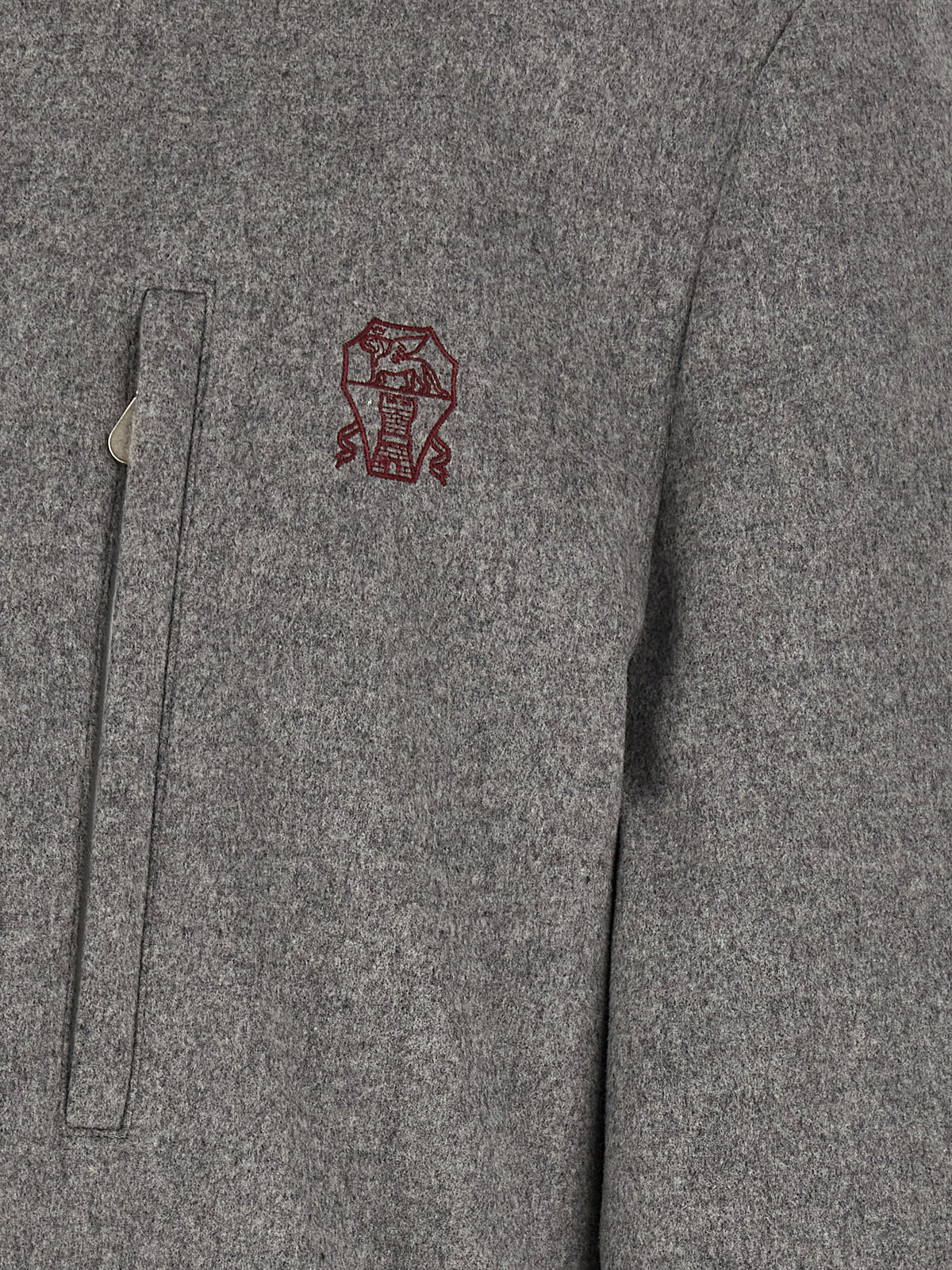 Brunello Cucinelli Gray Wool Full-Length Men's Jacket