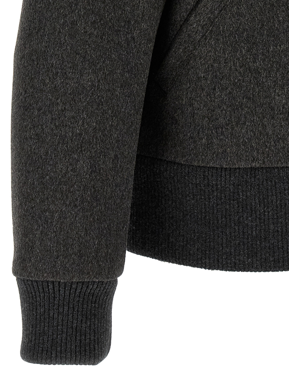 Lardini Gray Virgin Wool Men's Bomber