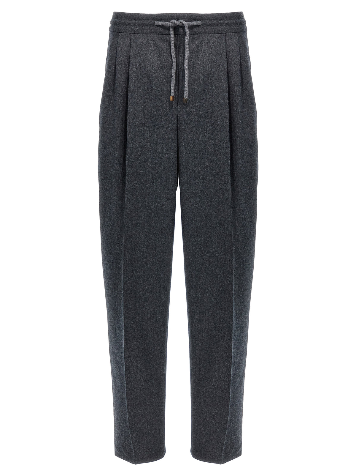 Brunello Cucinelli Gray Virgin Wool Casual Men's Pants