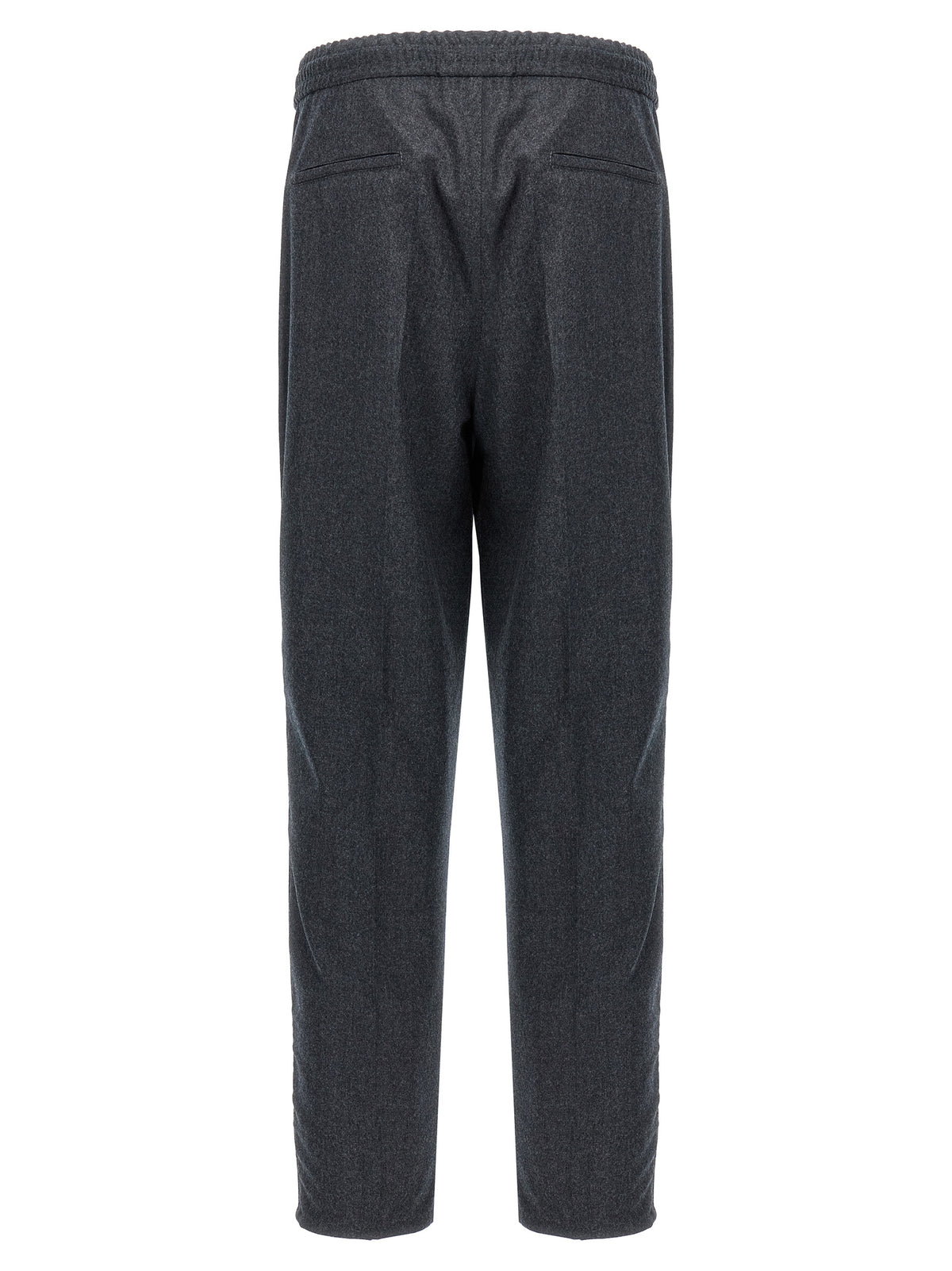 Brunello Cucinelli Gray Virgin Wool Casual Men's Pants