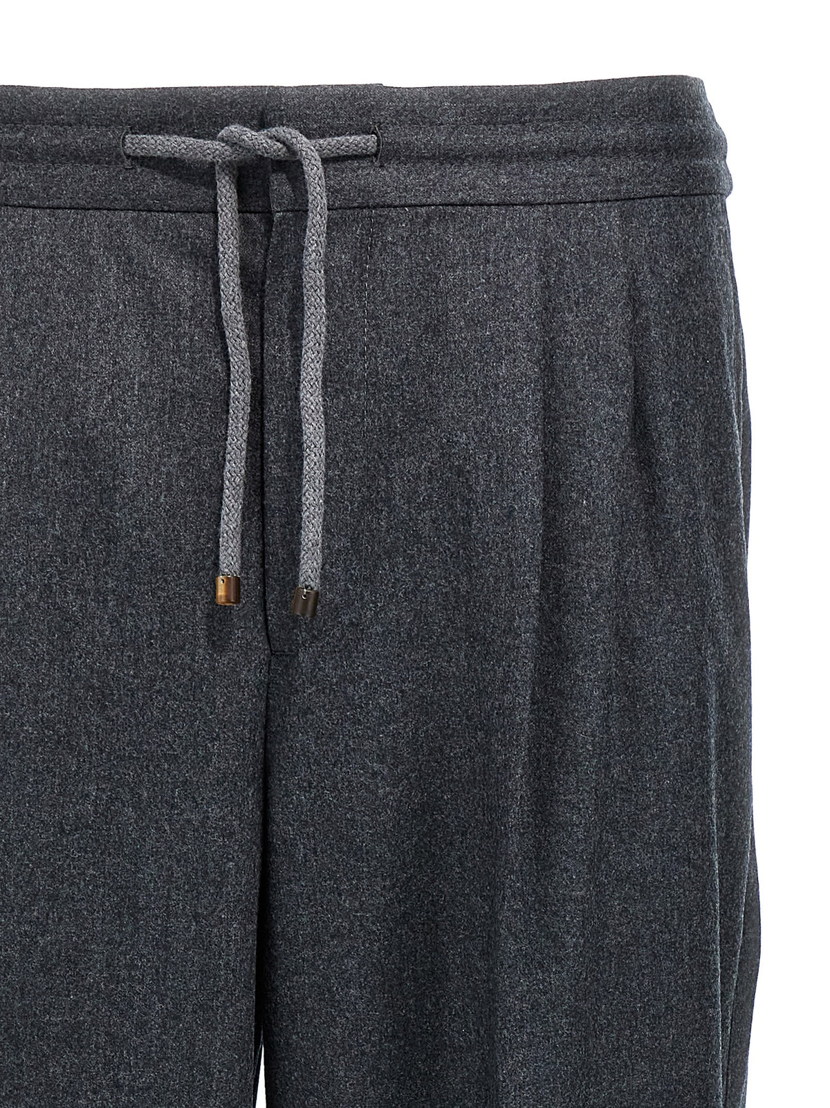 Brunello Cucinelli Gray Virgin Wool Casual Men's Pants