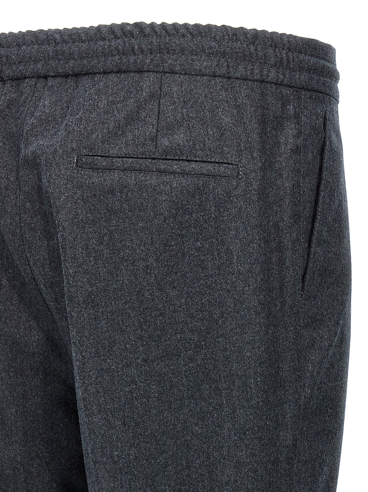 Brunello Cucinelli Gray Virgin Wool Casual Men's Pants
