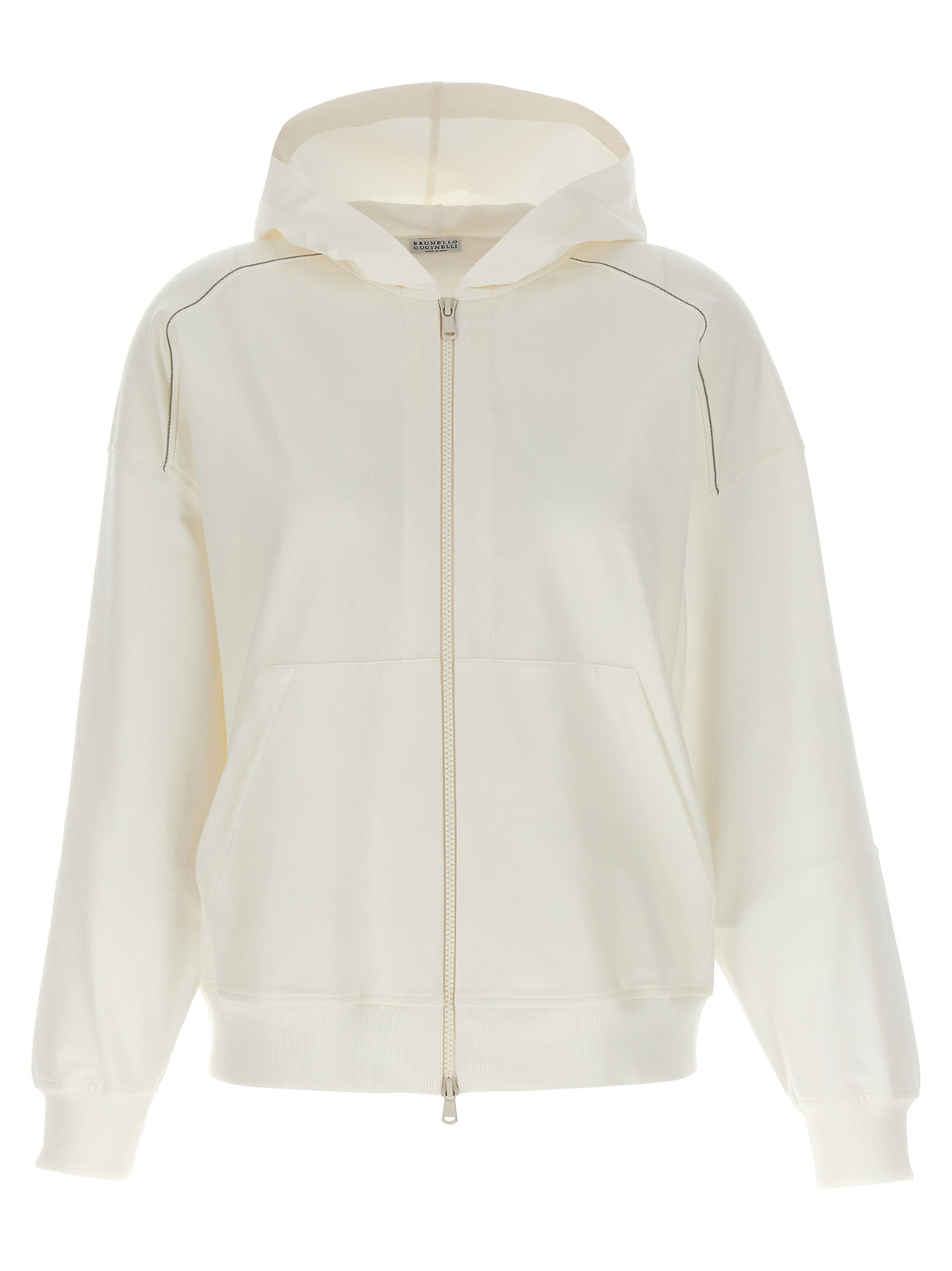 Brunello Cucinelli White Cotton Women's Hoodie