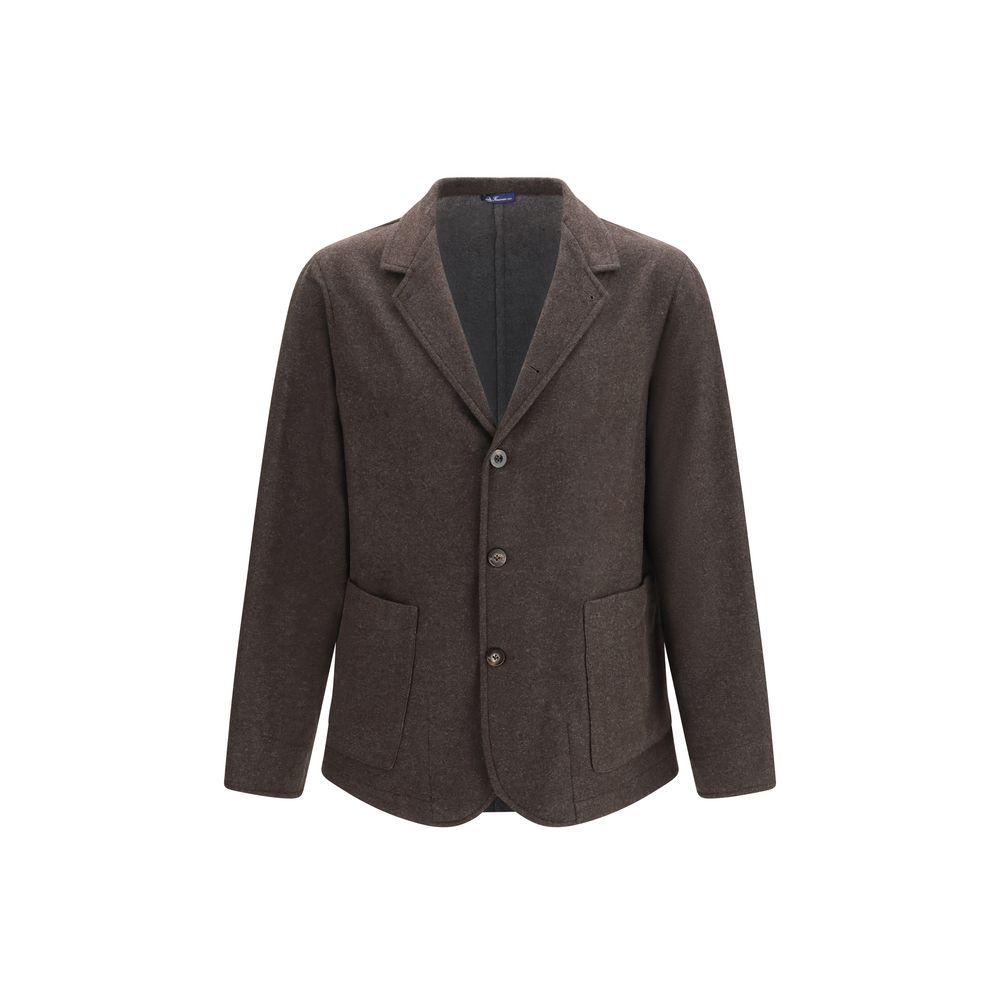 Finamore Brown Wool Oves Aries Full-Length Men's Jacket