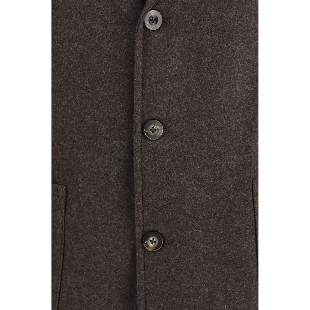 Finamore Brown Wool Oves Aries Full-Length Men's Jacket