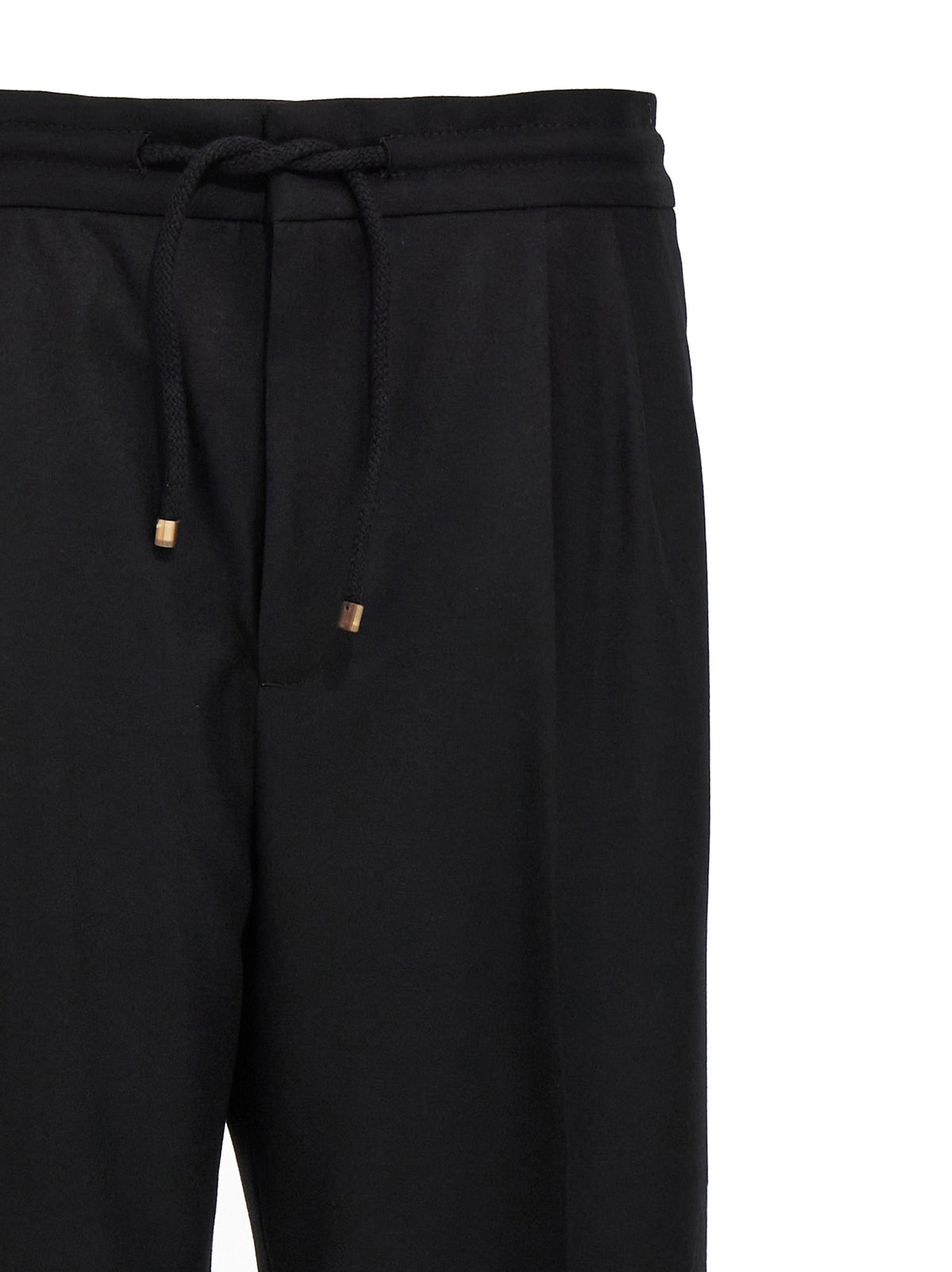 Brunello Cucinelli Black Wool Casual Men's Pants