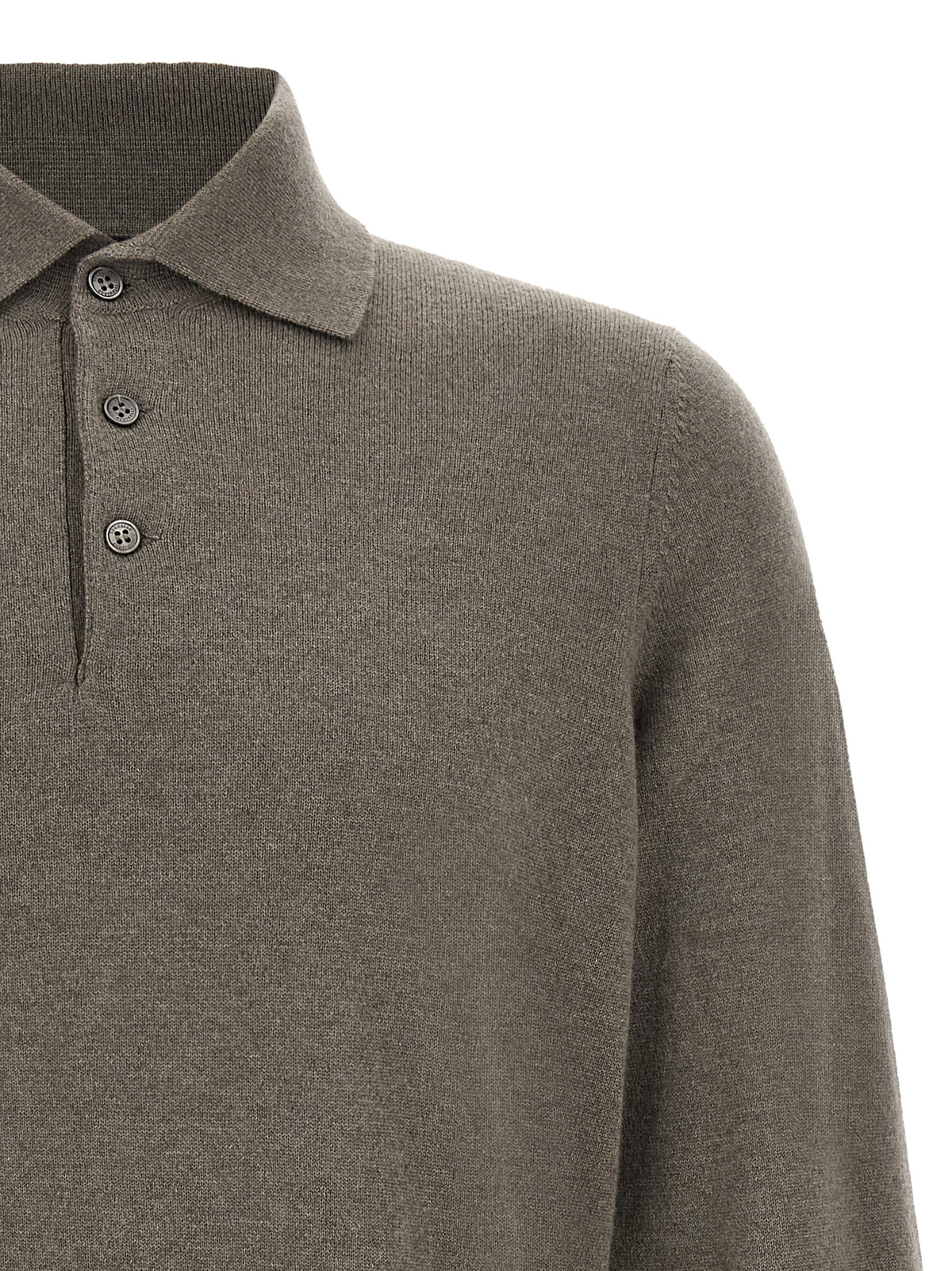 Brunello Cucinelli Bicolor Cashmere Polo Men's Shirt