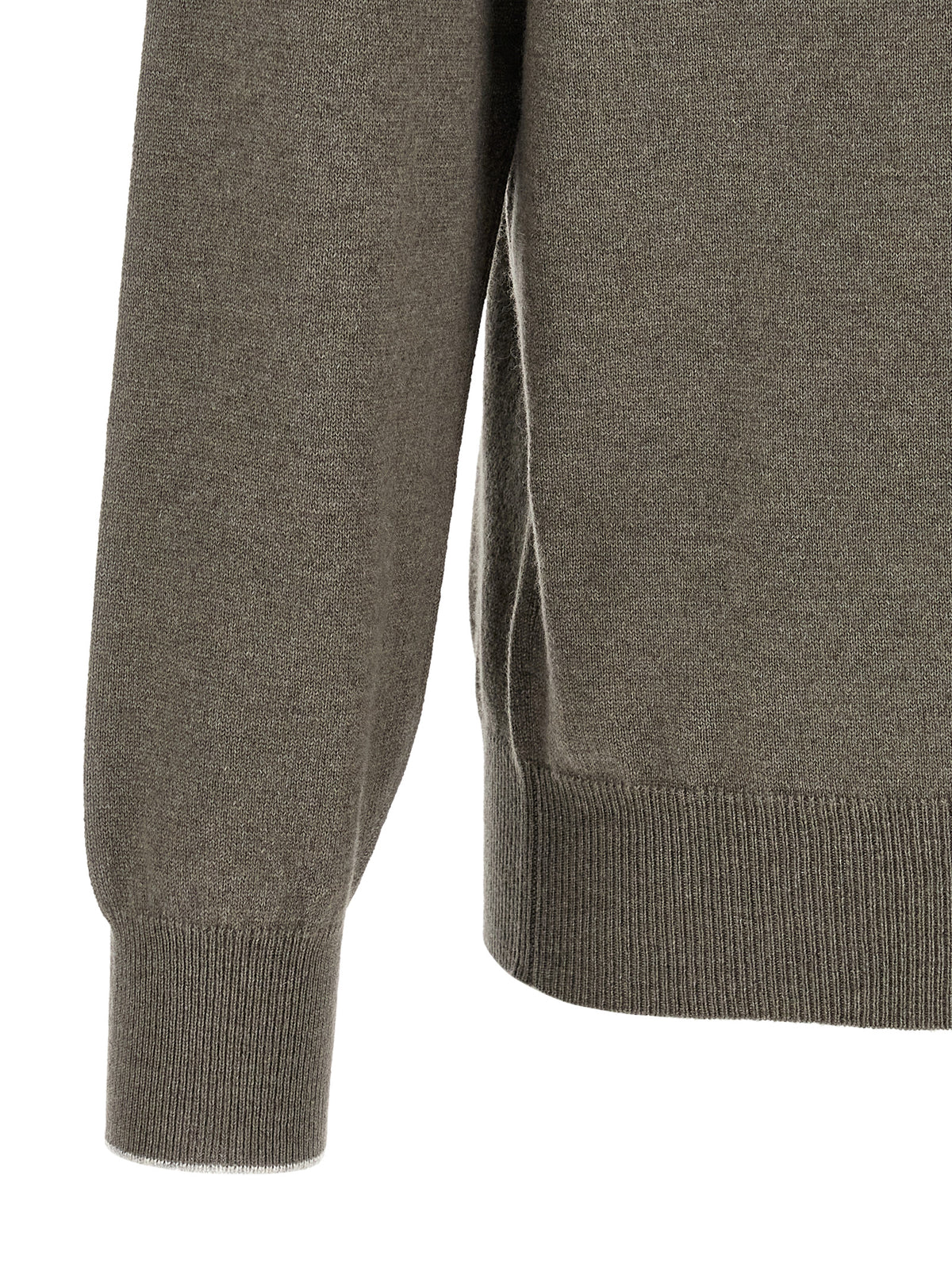 Brunello Cucinelli Bicolor Cashmere Polo Men's Shirt