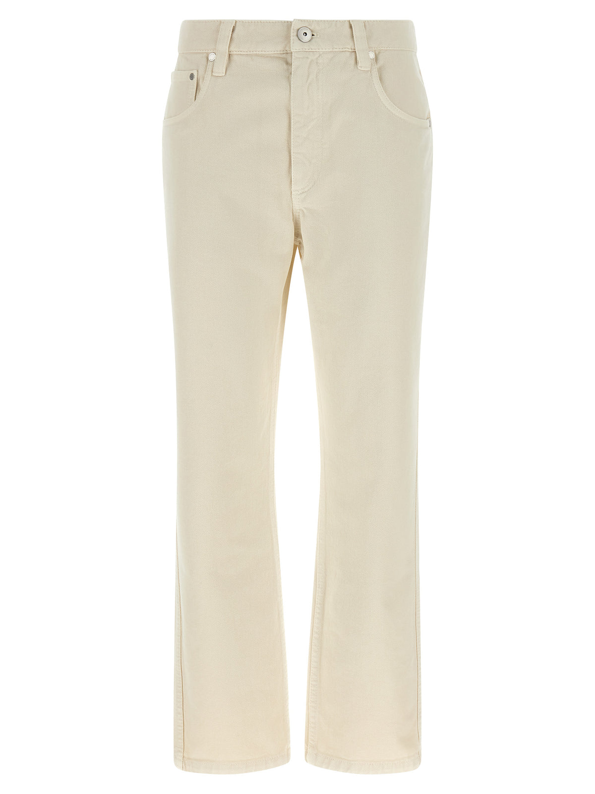 Brunello Cucinelli Beige Cotton Straight-Leg Women's Jeans