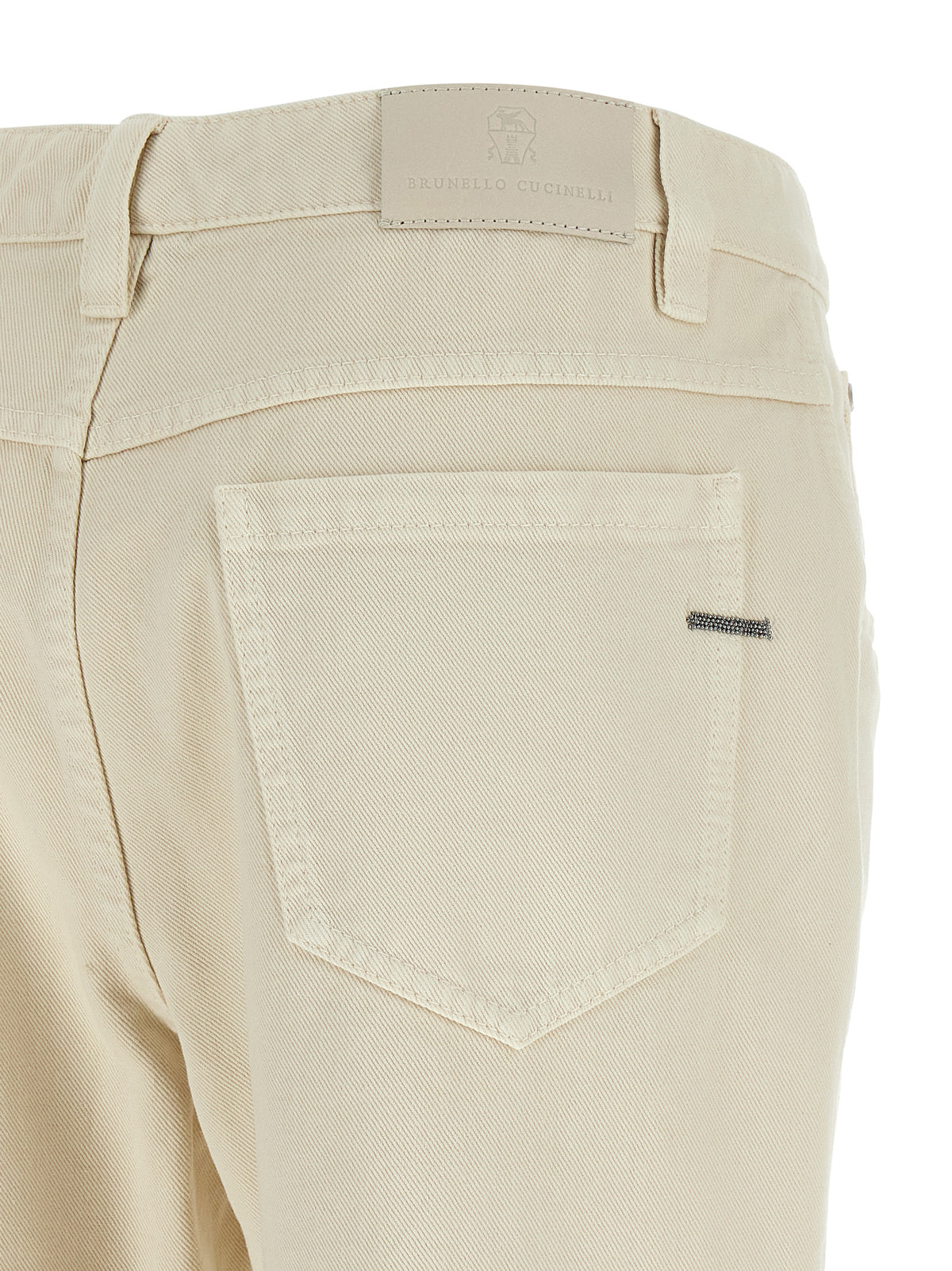 Brunello Cucinelli Beige Cotton Straight-Leg Women's Jeans