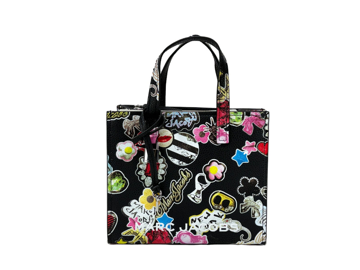 Marc Jacobs Marc Jacobs Mini Grind Black Sticker Leather Crossbody Women's Bag