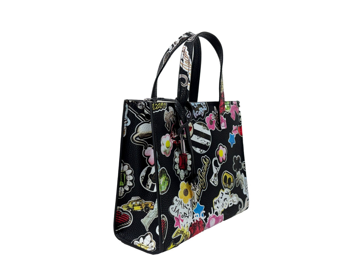 Marc Jacobs Marc Jacobs Mini Grind Black Sticker Leather Crossbody Women's Bag