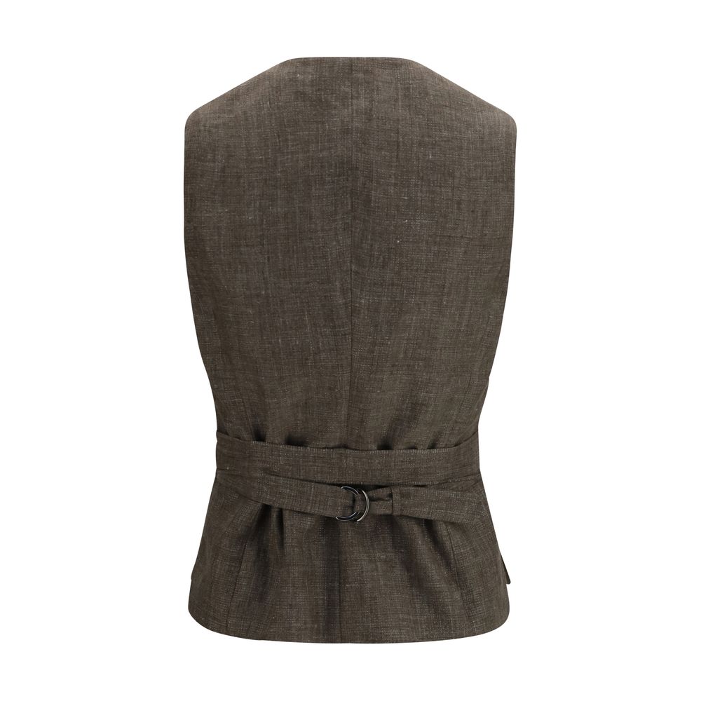 Brunello Cucinelli Brown Linen Women's Blazer