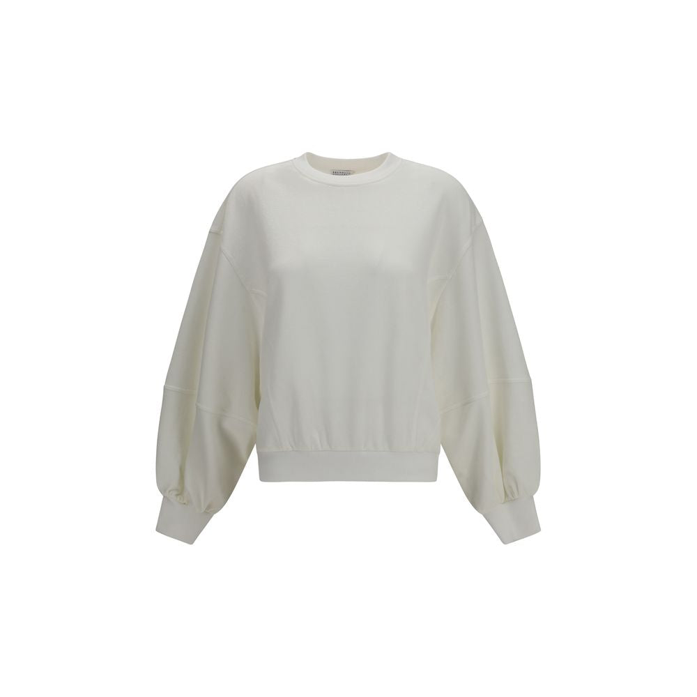 Brunello Cucinelli White Cotton Women's Sweatshirt