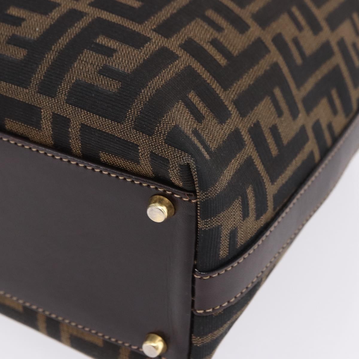 Fendi Vintage Zucca Zucca Canvas Brown Canvas Handbag (Pre-Owned)