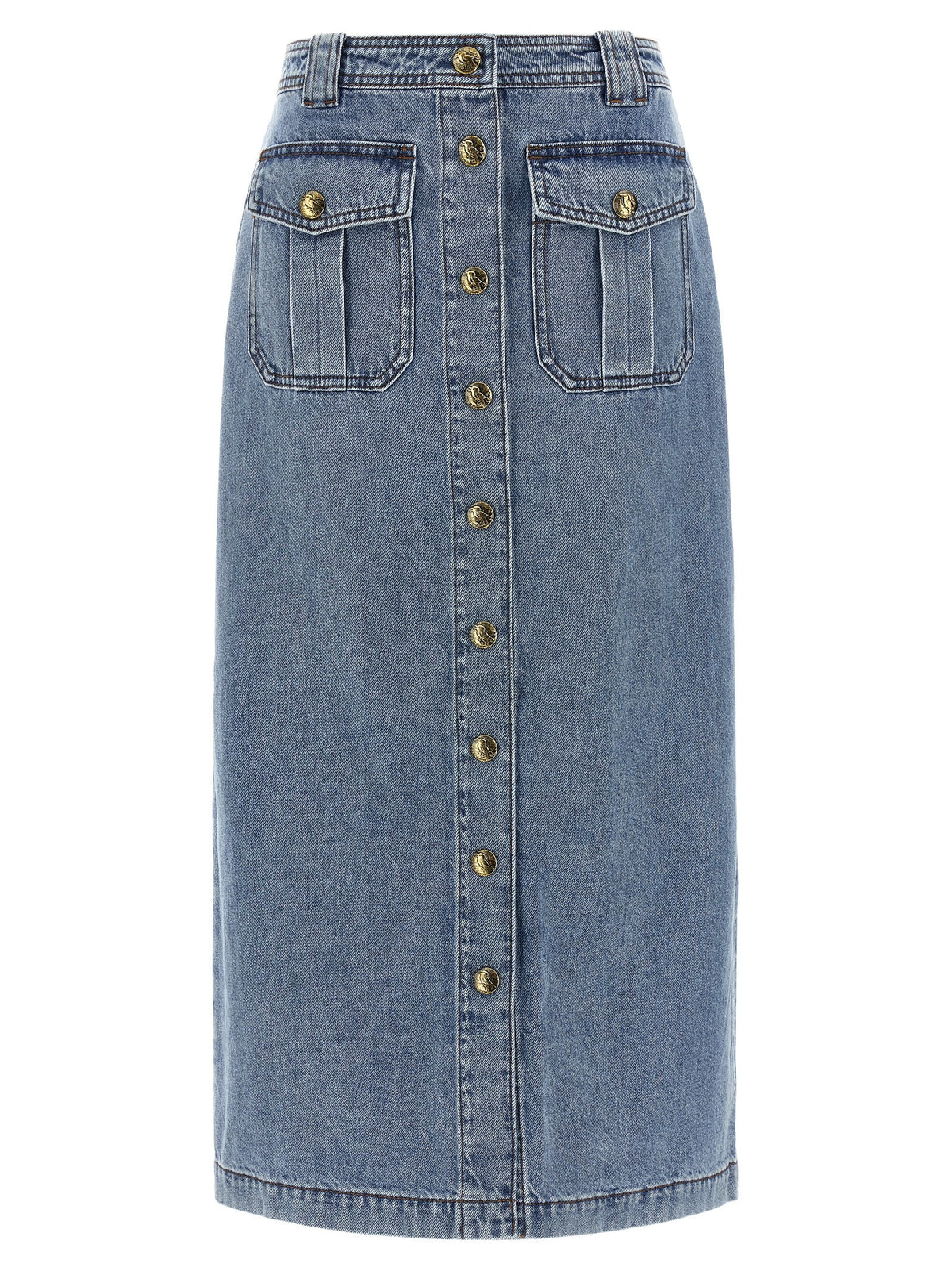 Zimmermann Blue Cotton Midi Women's Skirt