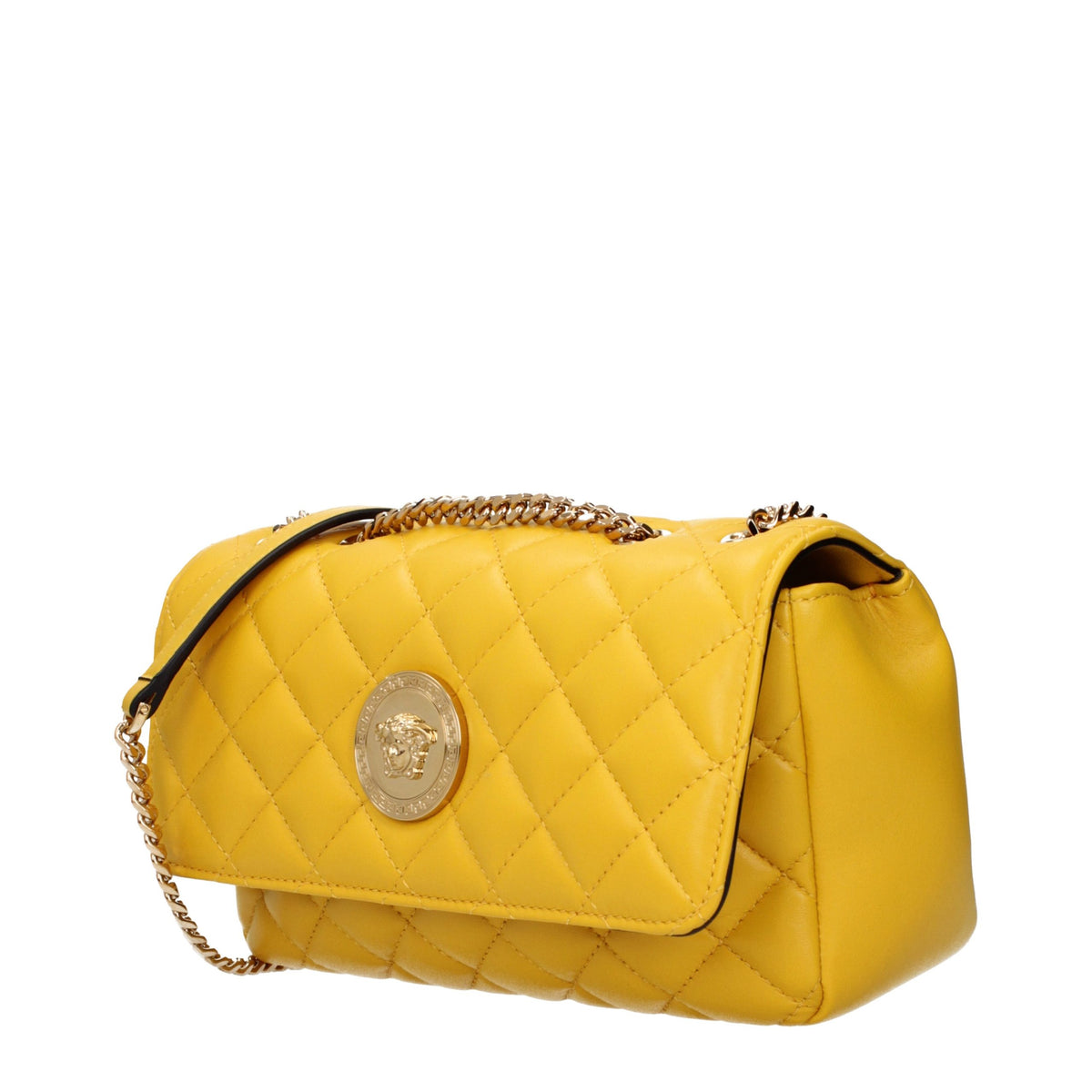 Versace Yellow Leather Shoulder Women's Bag
