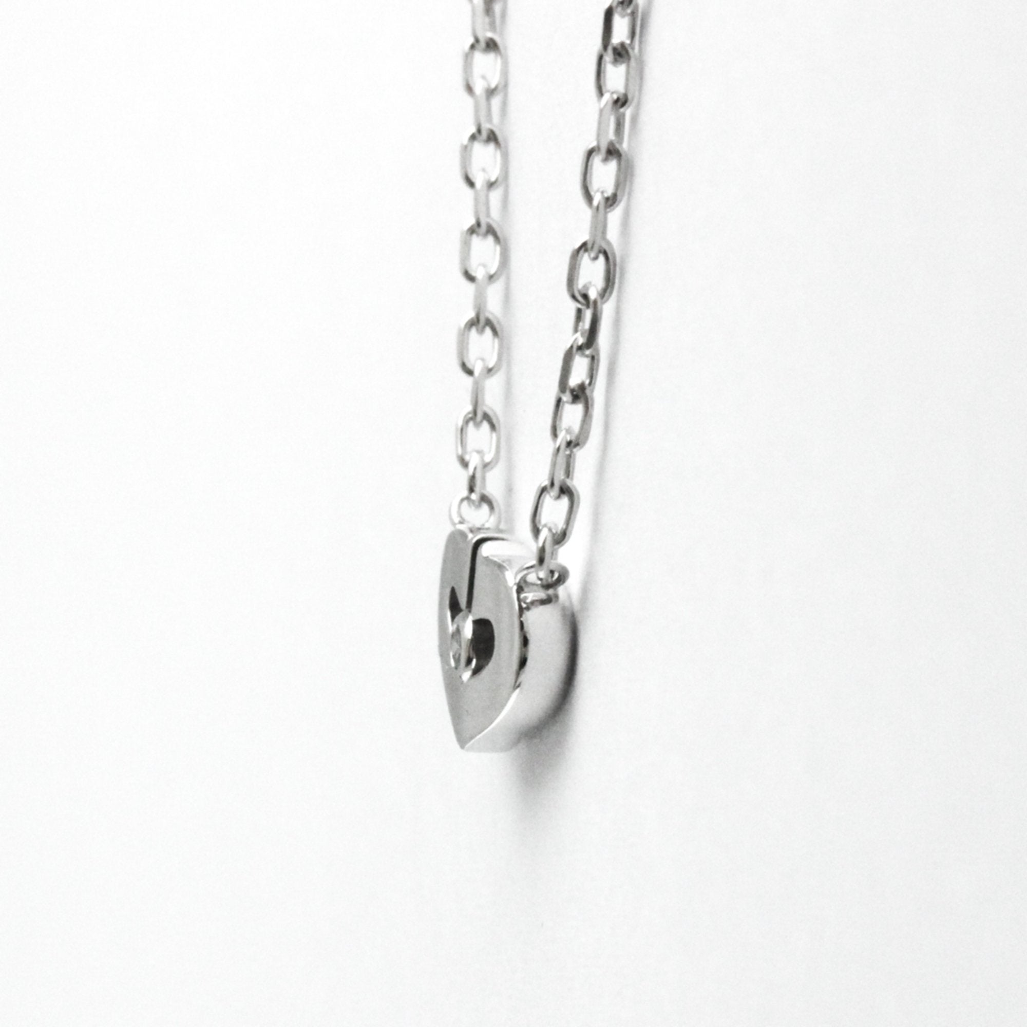 Cartier C Heart Silver White Gold Necklace Jewelry (Pre-Owned)