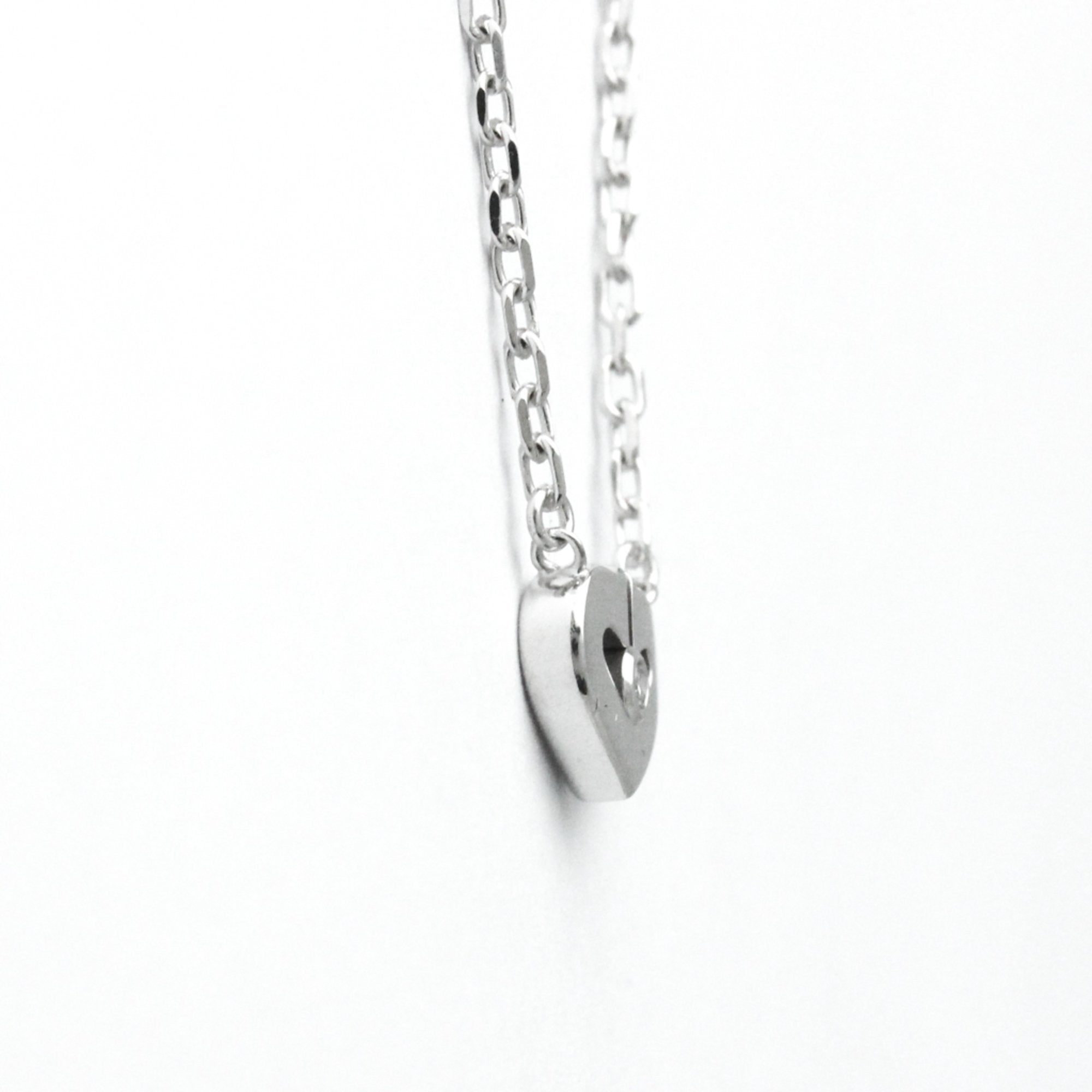 Cartier C Heart Silver White Gold Necklace Jewelry (Pre-Owned)