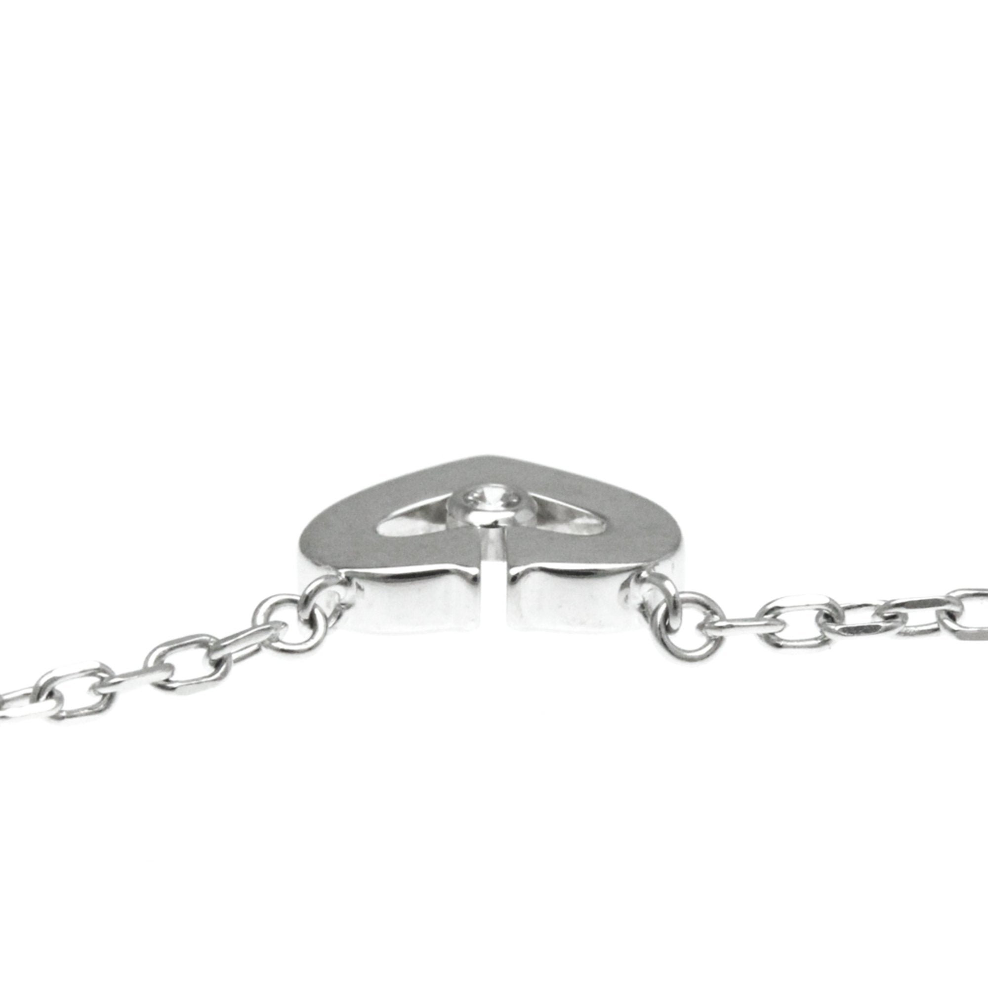 Cartier C Heart Silver White Gold Necklace Jewelry (Pre-Owned)