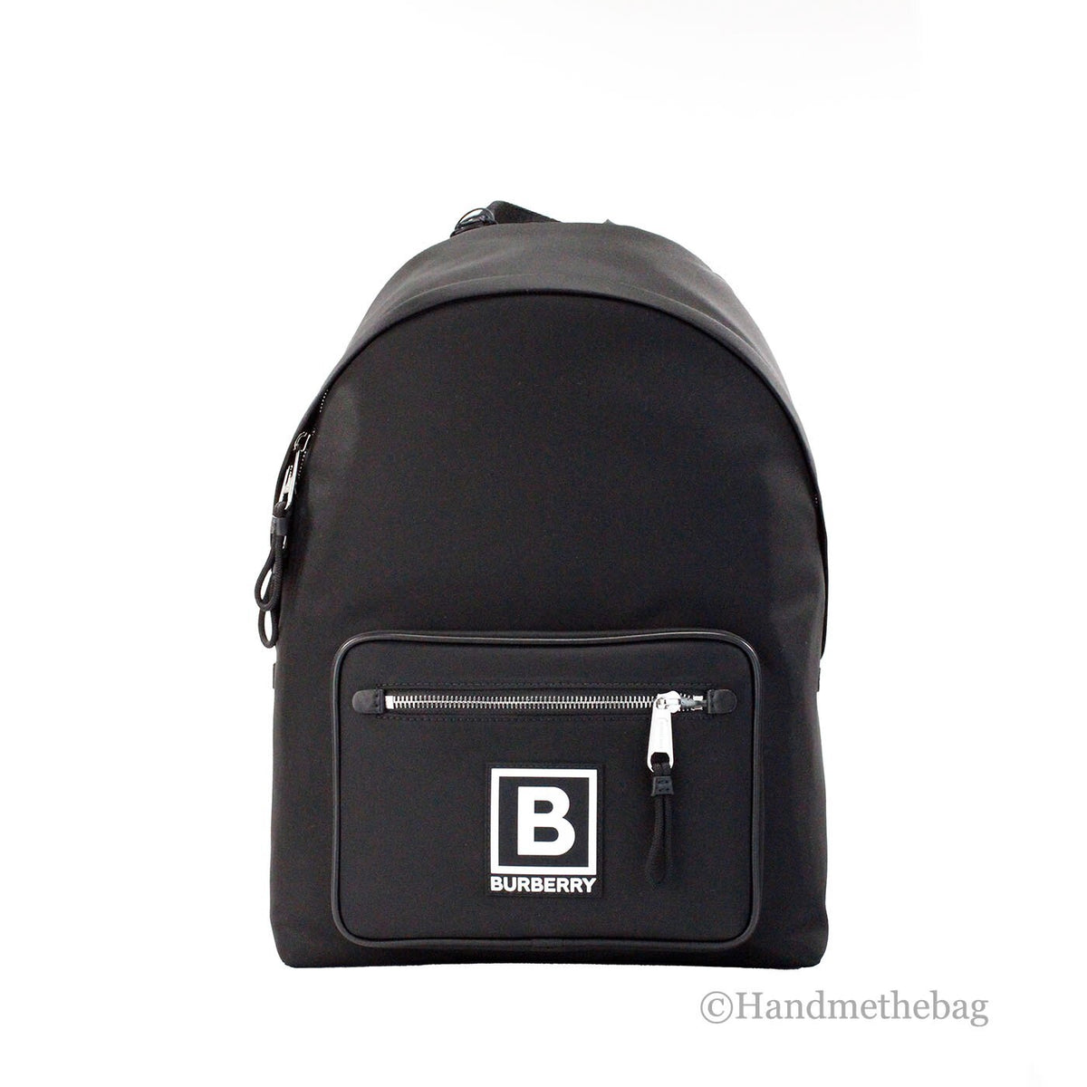 Burberry Burberry Abbeydale Branded Stamp Black Nylon Backpack Shoulder Men's Bookbag