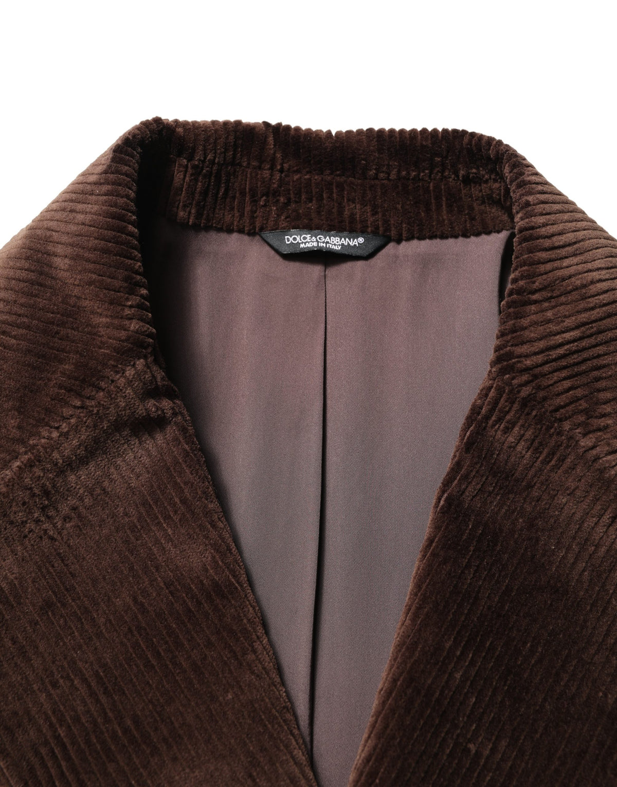 Dolce & Gabbana Brown Double Breasted Corduroy Blazer Men's Jacket