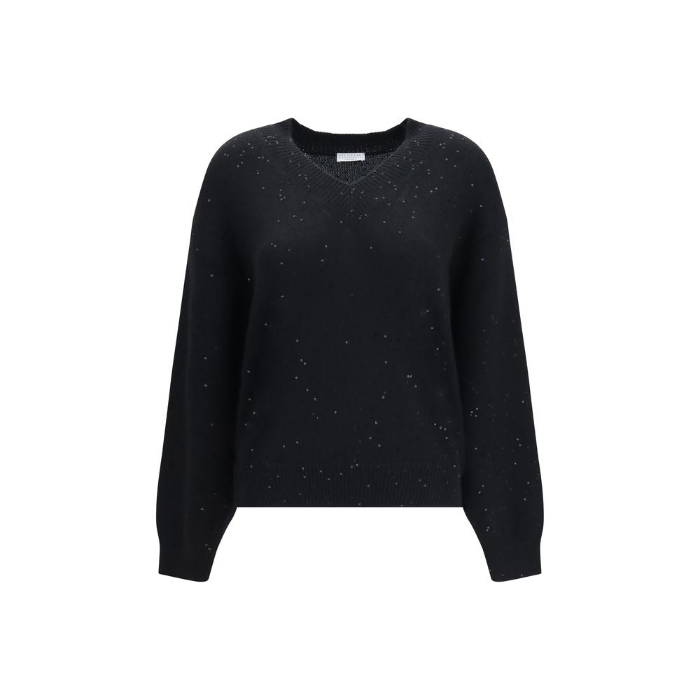Brunello Cucinelli Black Cashmere Women's Sweater