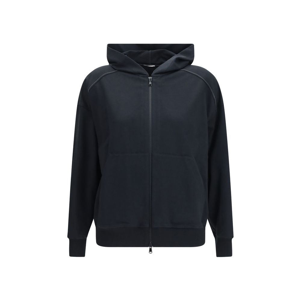 Brunello Cucinelli Black Cotton Women's Sweatshirt