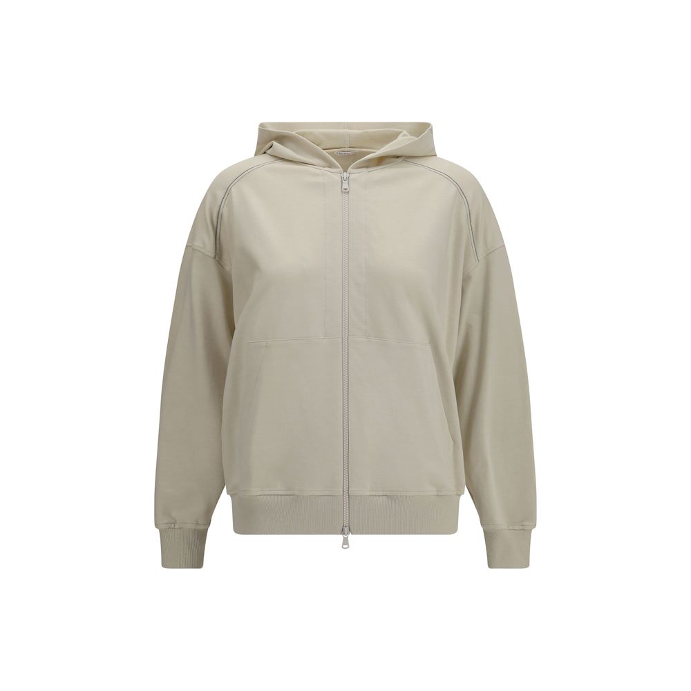 Brunello Cucinelli Beige Cotton Women's Sweatshirt