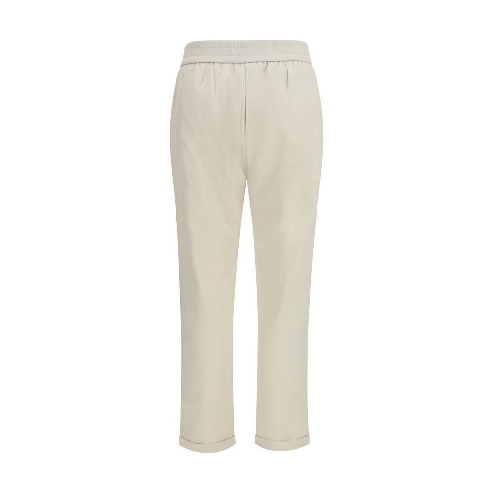 Brunello Cucinelli Beige Cotton Joggers (Workout Women's Pants)