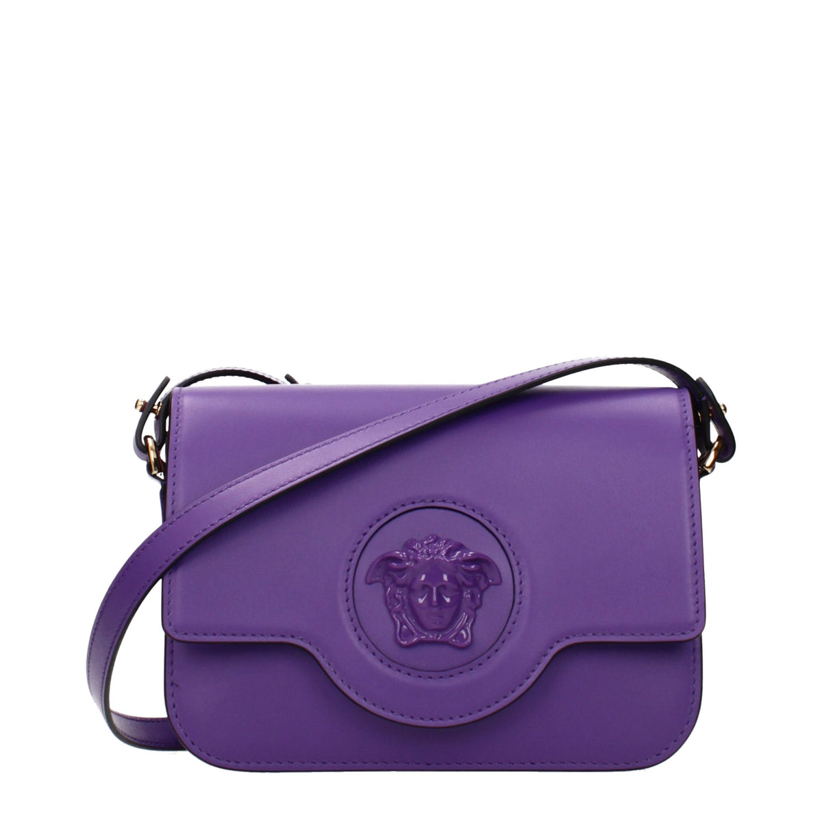 Versace Purple Leather Crossbody Women's Bag