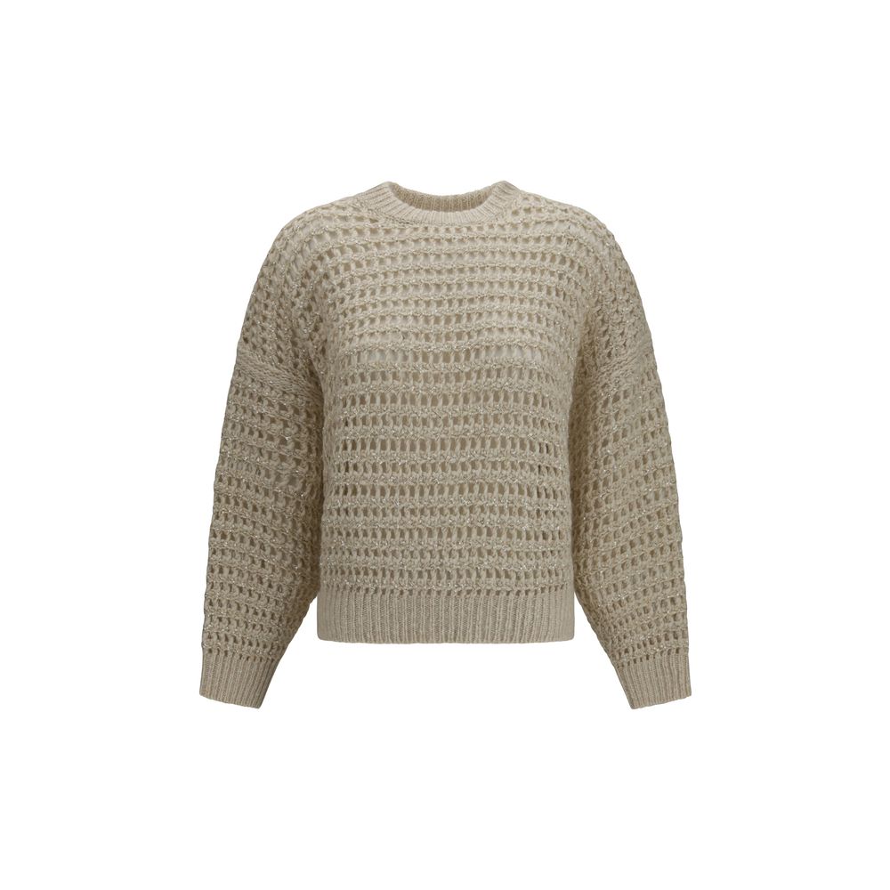 Brunello Cucinelli Beige Wool Oves Aries Women's Sweatshirt