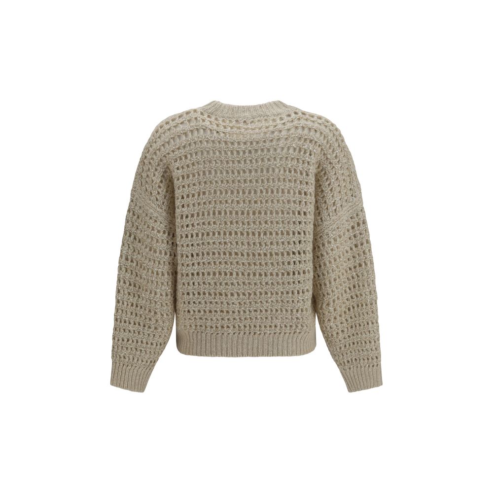 Brunello Cucinelli Beige Wool Oves Aries Women's Sweatshirt