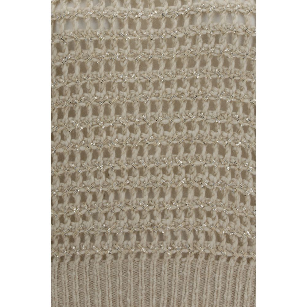 Brunello Cucinelli Beige Wool Oves Aries Women's Sweatshirt