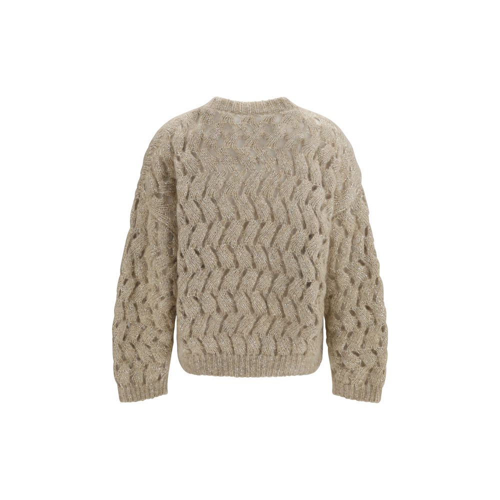Brunello Cucinelli Beige Mohair Women's Sweatshirt