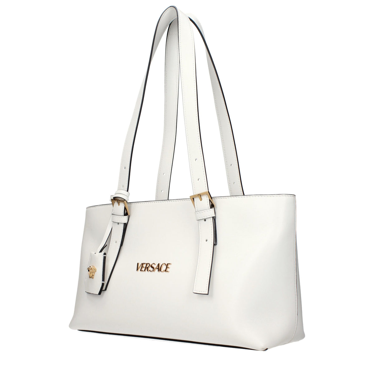 Versace White Leather Shoulder Women's Bag
