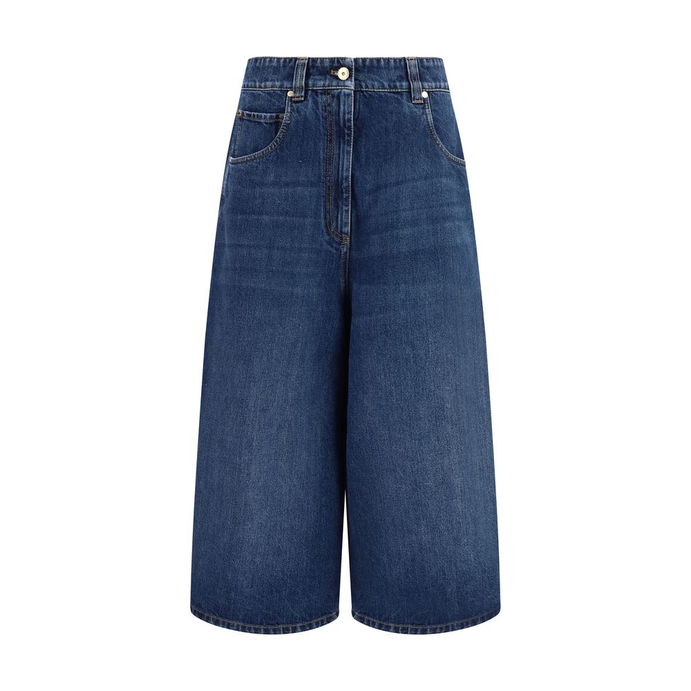 Brunello Cucinelli Blue Denim Women's Shorts