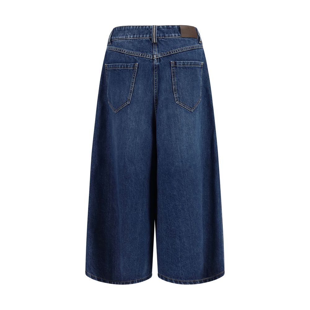 Brunello Cucinelli Blue Denim Women's Shorts