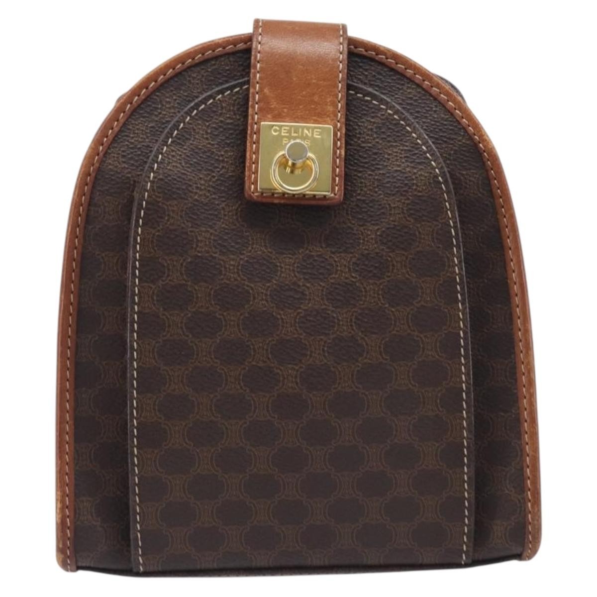 Celine Macadam Shoulder Canvas Brown Canvas Crossbody Bag Bag (Pre-Owned)