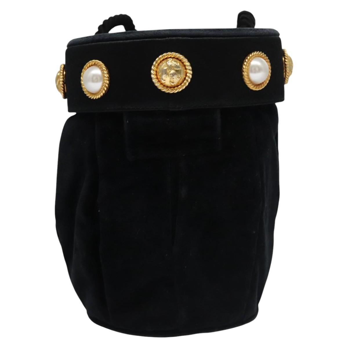 Salvatore Ferragamo Black Velvet Shoulder Bag (Pre-Owned)