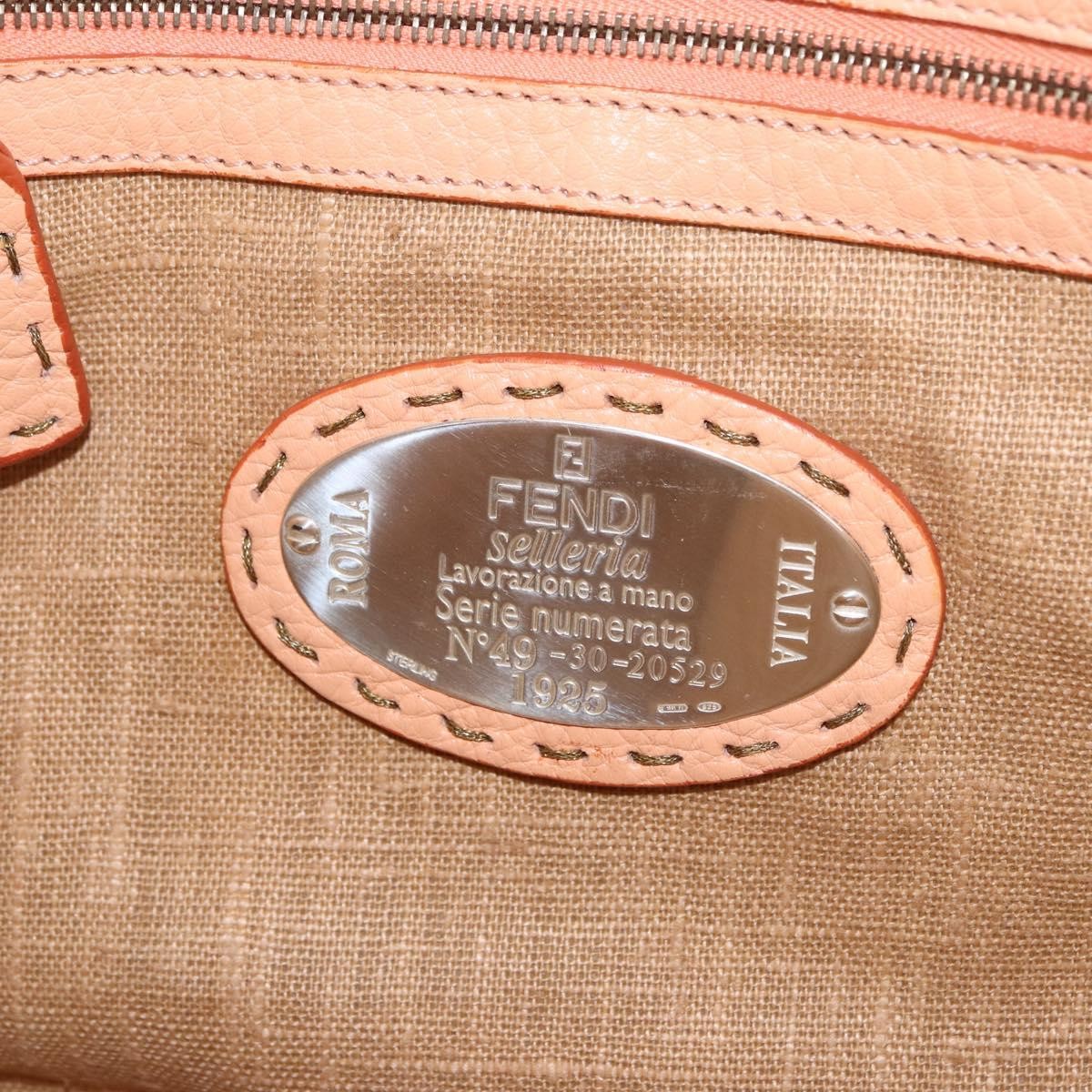Fendi Selleria Carla Leather Orange Leather Tote Bag Bag (Pre-Owned)