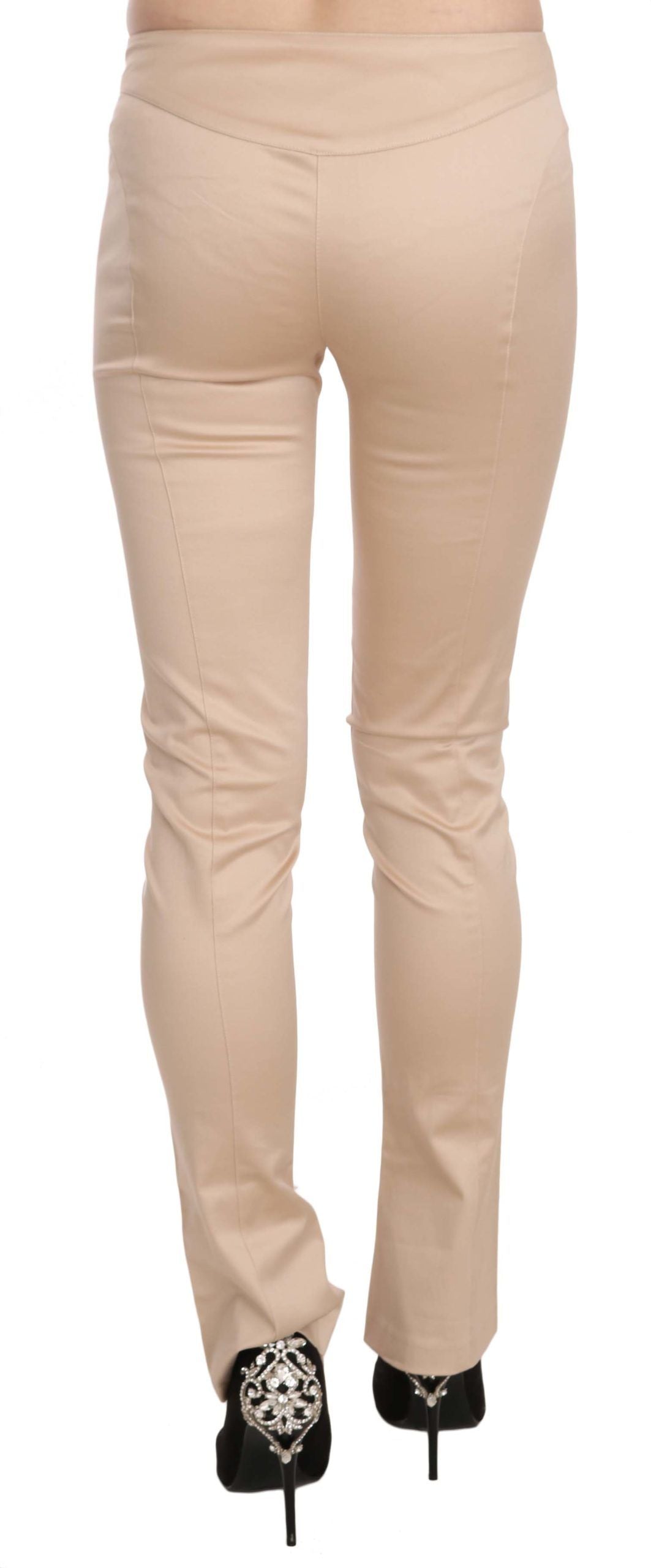 Just Cavalli Cream Low Waist Skinny Formal Trousers Women's Pants