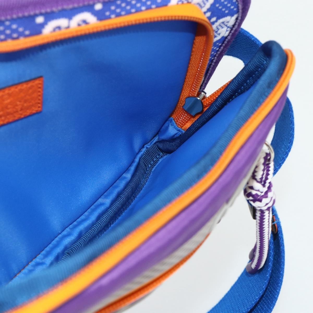 Gucci Panelled Front Pocket Belt Gg Jacquard Nylon And Rubber Purple Nylon Handbag (Pre-Owned)