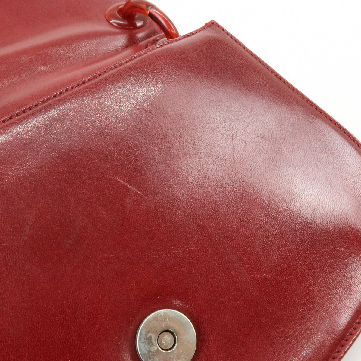 Prada Shoulder Leather Red Leather Shoulder Bag Bag (Pre-Owned)