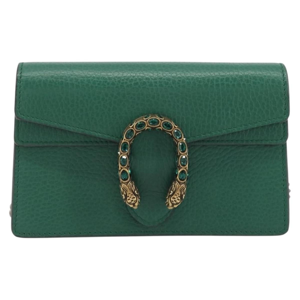 Gucci Dionysus Leather Green Leather Shoulder Bag Bag (Pre-Owned)