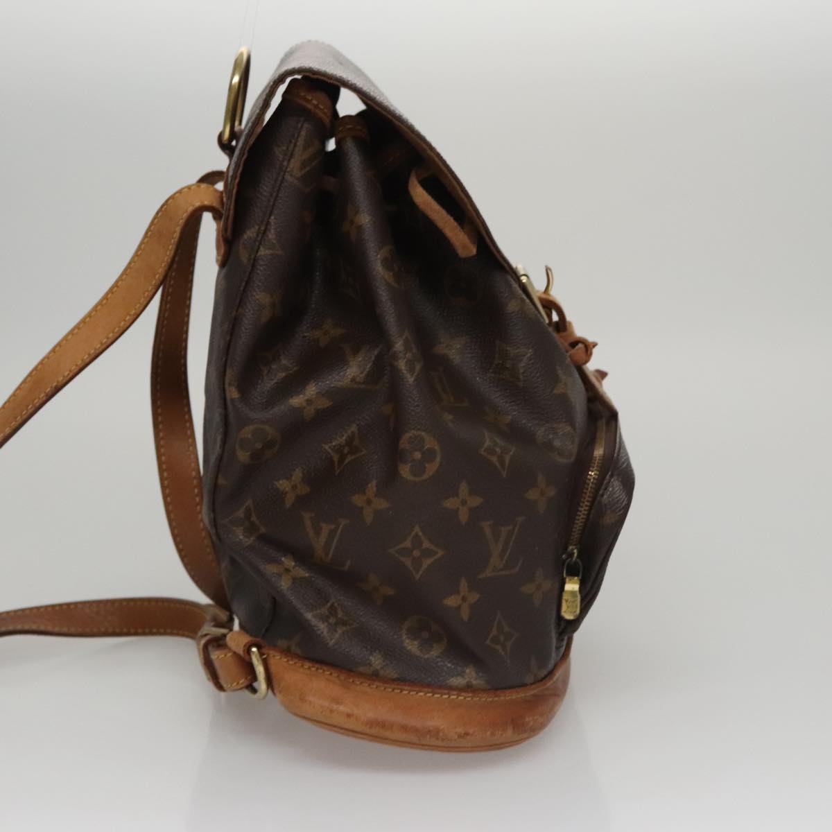 Louis Vuitton Montsouris Mm Brown Canvas Backpack Bag (Pre-Owned)