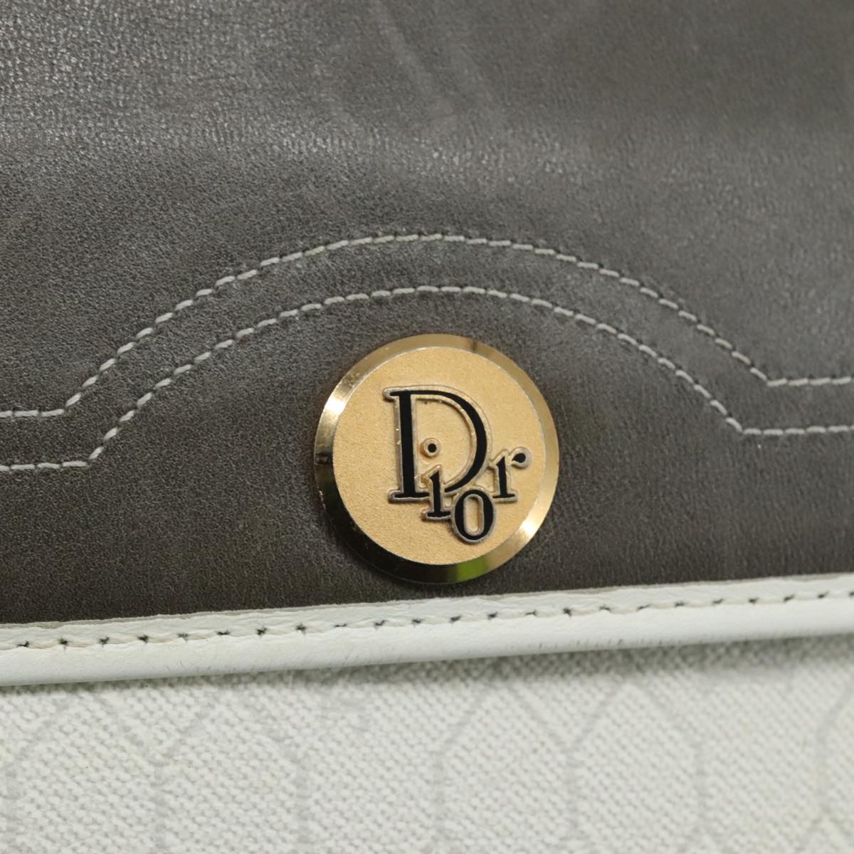 Dior Honeycomb White Canvas Shoulder Bag (Pre-Owned)