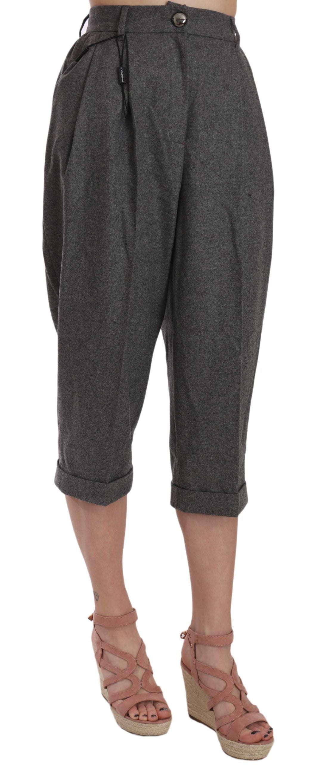 Dolce & Gabbana Wool Cropped Trouser Pleated Women's Pant