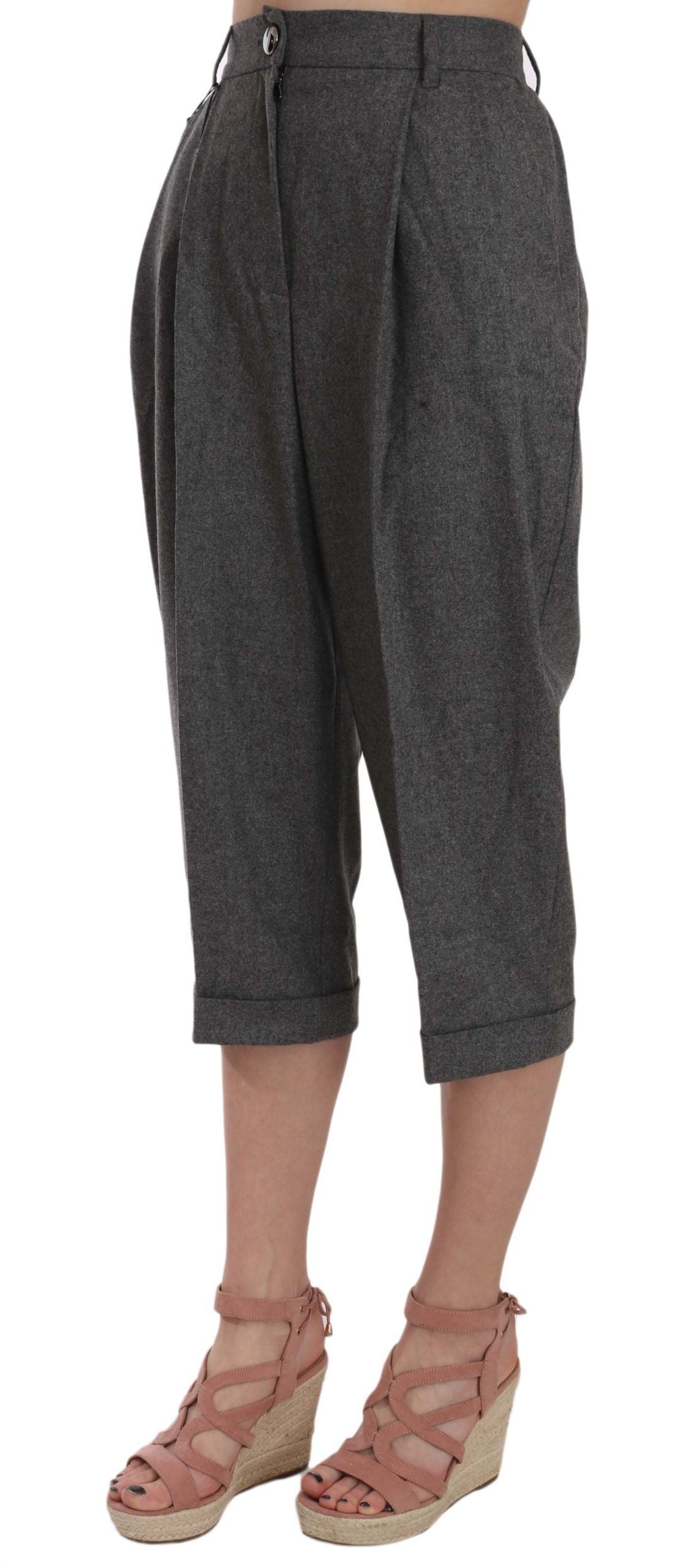 Dolce & Gabbana Wool Cropped Trouser Pleated Women's Pant